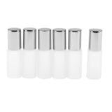 Maxbell Maxbell 6Pcs Empty Perfume Essential Oil Roll on Bottles 5ml Mat Glass Roller Bottle Silver