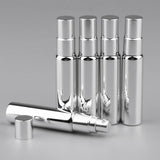 Maxbell Maxbell 5x 10ml Empty Perfume Atomizer Bottle Pump Fine Mist Sprayer Shiny Sliver