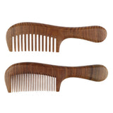 Maxbell Maxbell Women Antistatic Natural Green Sandalwood Long Handle Hair Comb Fine Tooth