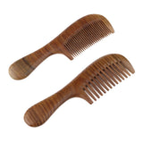 Maxbell Maxbell Women Antistatic Natural Green Sandalwood Long Handle Hair Comb Fine Tooth