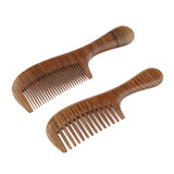 Maxbell Maxbell Women Antistatic Natural Green Sandalwood Long Handle Hair Comb Fine Tooth
