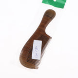 Maxbell Maxbell Women Antistatic Natural Green Sandalwood Long Handle Hair Comb Fine Tooth