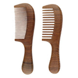 Maxbell Maxbell Women Antistatic Natural Green Sandalwood Long Handle Hair Comb Fine Tooth