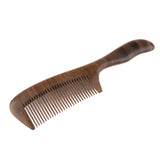 Maxbell Maxbell Handcrafted Natural Wooden Fine-toothed Anti-static Massage Comb with Handle