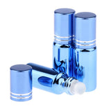 Maxbell Maxbell 3Pcs Empty Roll on Bottles 5ml Glass Roller Bottle for Perfume Essential Oil Blue
