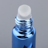 Maxbell Maxbell 3Pcs Empty Roll on Bottles 5ml Glass Roller Bottle for Perfume Essential Oil Blue