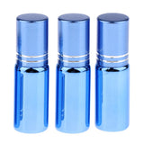 Maxbell Maxbell 3Pcs Empty Roll on Bottles 5ml Glass Roller Bottle for Perfume Essential Oil Blue