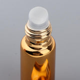 Maxbell Maxbell 3Pcs Empty Roll on Bottles 5ml Glass Roller Bottle for Perfume Essential Oil Golden