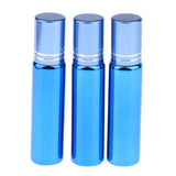 Maxbell Maxbell 3x Empty Refillable Container Essential Oil Roller Bottles Vials 10ml Blue
