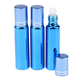 Maxbell Maxbell 3x Empty Refillable Container Essential Oil Roller Bottles Vials 10ml Blue