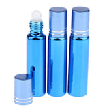Maxbell Maxbell 3x Empty Refillable Container Essential Oil Roller Bottles Vials 10ml Blue