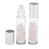 Maxbell Maxbell 10ml Crystal Glass Roll-onBottle Natural Crystal Stone Rose Quartz