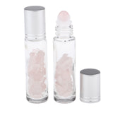 Maxbell Maxbell 10ml Crystal Glass Roll-onBottle Natural Crystal Stone Rose Quartz