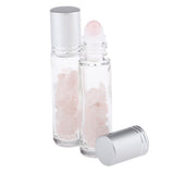 Maxbell Maxbell 10ml Crystal Glass Roll-onBottle Natural Crystal Stone Rose Quartz