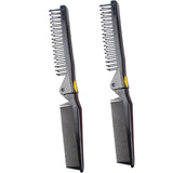 Maxbell Maxbell 2PC Foldable Travel Pocket Hair Comb/Brush, Double Headed & Portable Black