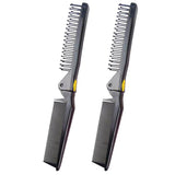 Maxbell Maxbell 2PC Foldable Travel Pocket Hair Comb/Brush, Double Headed & Portable Black