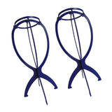 Maxbell Maxbell 2pcs Wig Drying Stand Holder Plastic Folding Wig Dryer Hat Display Rack Blue