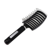 Maxbell Maxbell Large Plastic Vented Hair Brush Hairdressing Big Bend Massage Comb Black