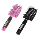 Maxbell Maxbell Large Plastic Vented Hair Brush Hairdressing Big Bend Massage Comb Black