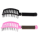 Maxbell Maxbell Large Plastic Vented Hair Brush Hairdressing Big Bend Massage Comb Black