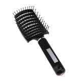 Maxbell Maxbell Large Plastic Vented Hair Brush Hairdressing Big Bend Massage Comb Black