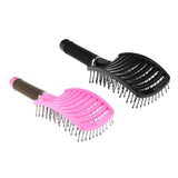 Maxbell Maxbell Large Plastic Vented Hair Brush Hairdressing Big Bend Massage Comb Black