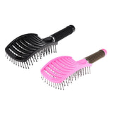 Maxbell Maxbell Large Plastic Vented Hair Brush Hairdressing Big Bend Massage Comb Black