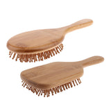 Maxbell Maxbell Natural Bamboo Paddle Hairbrush Massage No Static Cushion Brush Comb Round