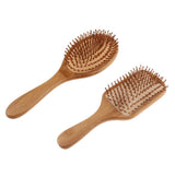 Maxbell Maxbell Natural Bamboo Paddle Hairbrush Massage No Static Cushion Brush Comb Round