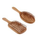 Maxbell Maxbell Natural Bamboo Paddle Hairbrush Massage No Static Cushion Brush Comb Round