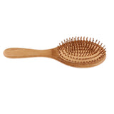 Maxbell Maxbell Natural Bamboo Paddle Hairbrush Massage No Static Cushion Brush Comb Round