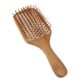 Maxbell Maxbell Natural Bamboo Paddle Hairbrush Massage No Static Cushion Brush Comb Square