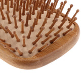 Maxbell Maxbell Natural Bamboo Paddle Hairbrush Massage No Static Cushion Brush Comb Square