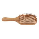 Maxbell Maxbell Natural Bamboo Paddle Hairbrush Massage No Static Cushion Brush Comb Square