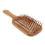 Maxbell Maxbell Natural Bamboo Paddle Hairbrush Massage No Static Cushion Brush Comb Square