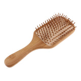 Maxbell Maxbell Natural Bamboo Paddle Hairbrush Massage No Static Cushion Brush Comb Square