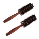 Maxbell Maxbell Bristles Wood Round Styling Hairbrush Roll Comb for Curling Straight Hair 01