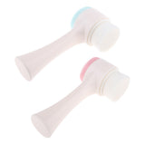 Maxbell Maxbell Double Ended Face Cleansing Brush Professional Scrubbers Exfoliator Blue