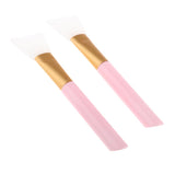 Maxbell 2Pcs Soft Silicone Facials Mud Clay Mask Brushes Applicator Tools Pink