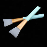 Maxbell 2Pcs Soft Silicone Facials Mud Clay Mask Brushes Applicator Tools Light Blue