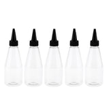 Maxbell Maxbell 5Pcs 200ml Refillable Empty Essential Oil Lotion Bottle Glue Vials Black Lid