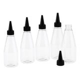 Maxbell Maxbell 5Pcs 200ml Refillable Empty Essential Oil Lotion Bottle Glue Vials Black Lid