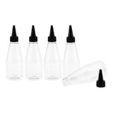 Maxbell Maxbell 5Pcs 200ml Refillable Empty Essential Oil Lotion Bottle Glue Vials Black Lid