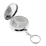 Maxbell Maxbell 3 Slots Round Pill Organizer Keychain Box Daily Medicine Tablet Case Planner