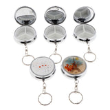 Maxbell Maxbell 3 Slots Round Pill Organizer Keychain Box Daily Medicine Tablet Case Planner