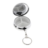 Maxbell Maxbell 3 Slots Round Pill Organizer Keychain Box Daily Medicine Tablet Case Planner