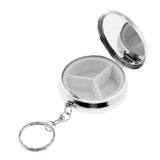 Maxbell Maxbell 3 Slots Round Pill Organizer Keychain Box Daily Medicine Tablet Case Planner