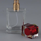 Maxbell Maxbell Empty Glass Perfume Fragrance Bottle Aftershave Spray Containers 50ml Red Cap