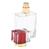 Maxbell Maxbell Empty Glass Perfume Fragrance Bottle Aftershave Spray Containers 50ml Red Cap