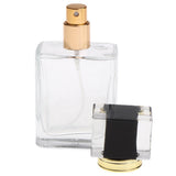 Maxbell Maxbell Empty Glass Perfume Fragrance Bottle Aftershave Spray Containers 50ml Black Cap